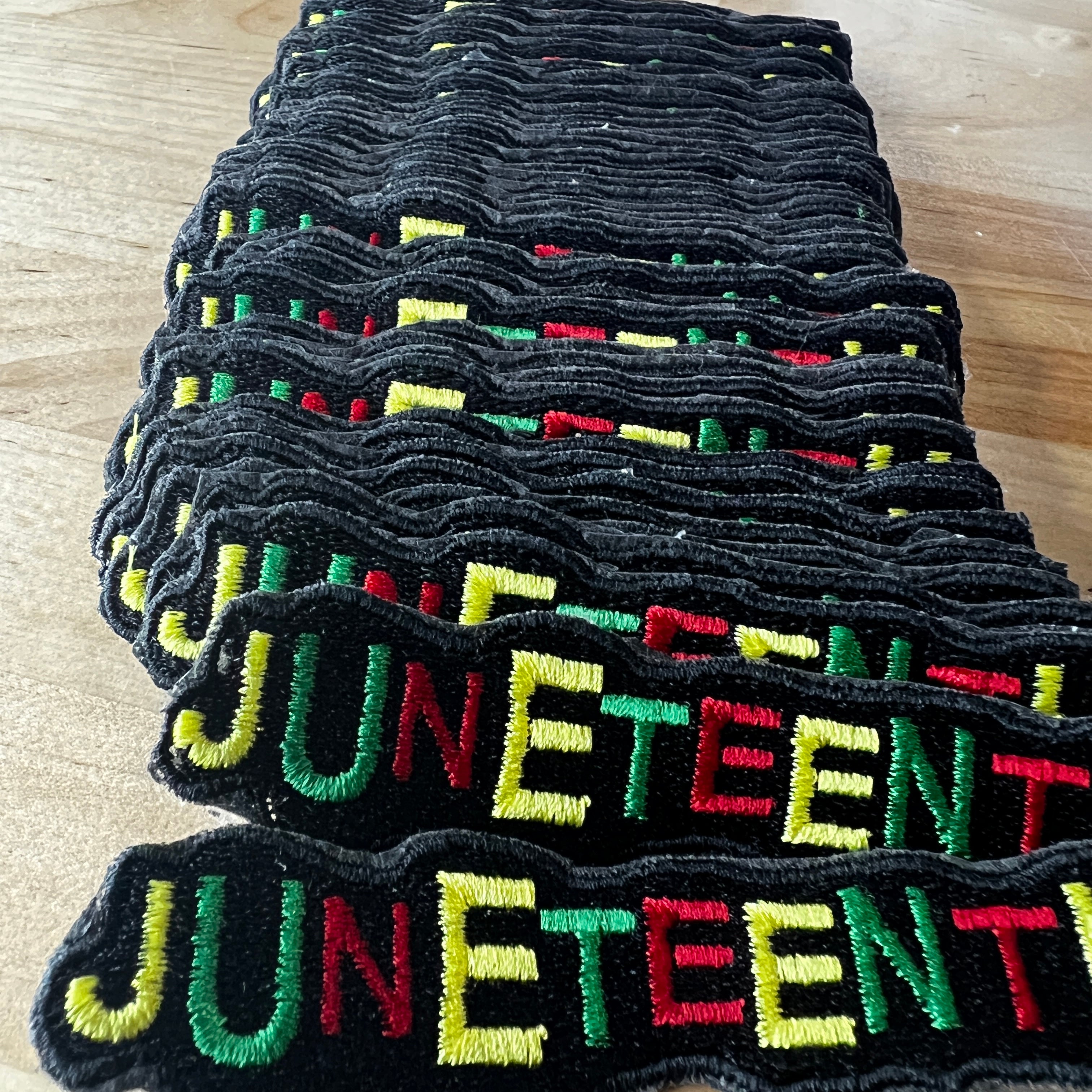 50 Juneteenth press on Embroidery Patches