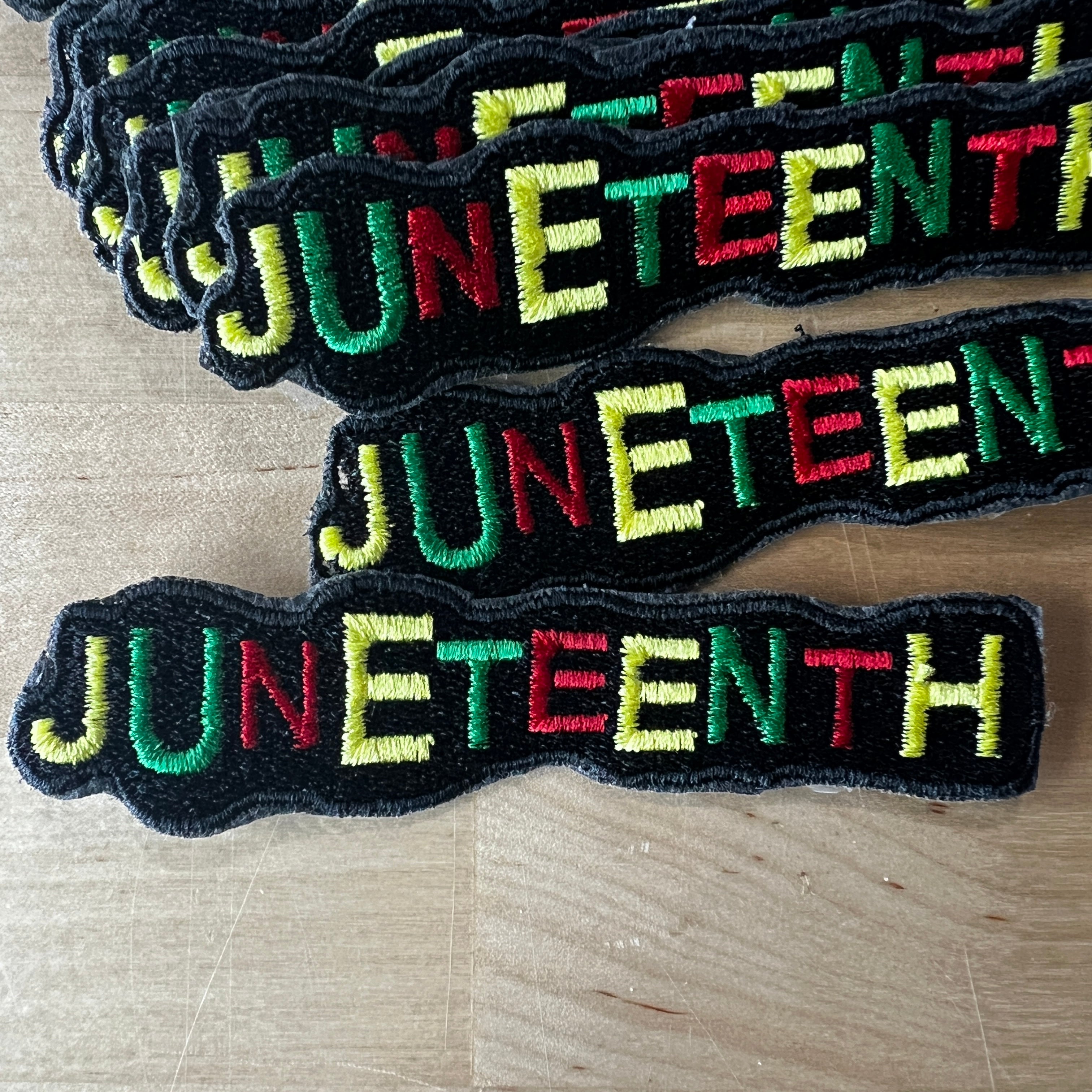 50 Juneteenth press on Embroidery Patches