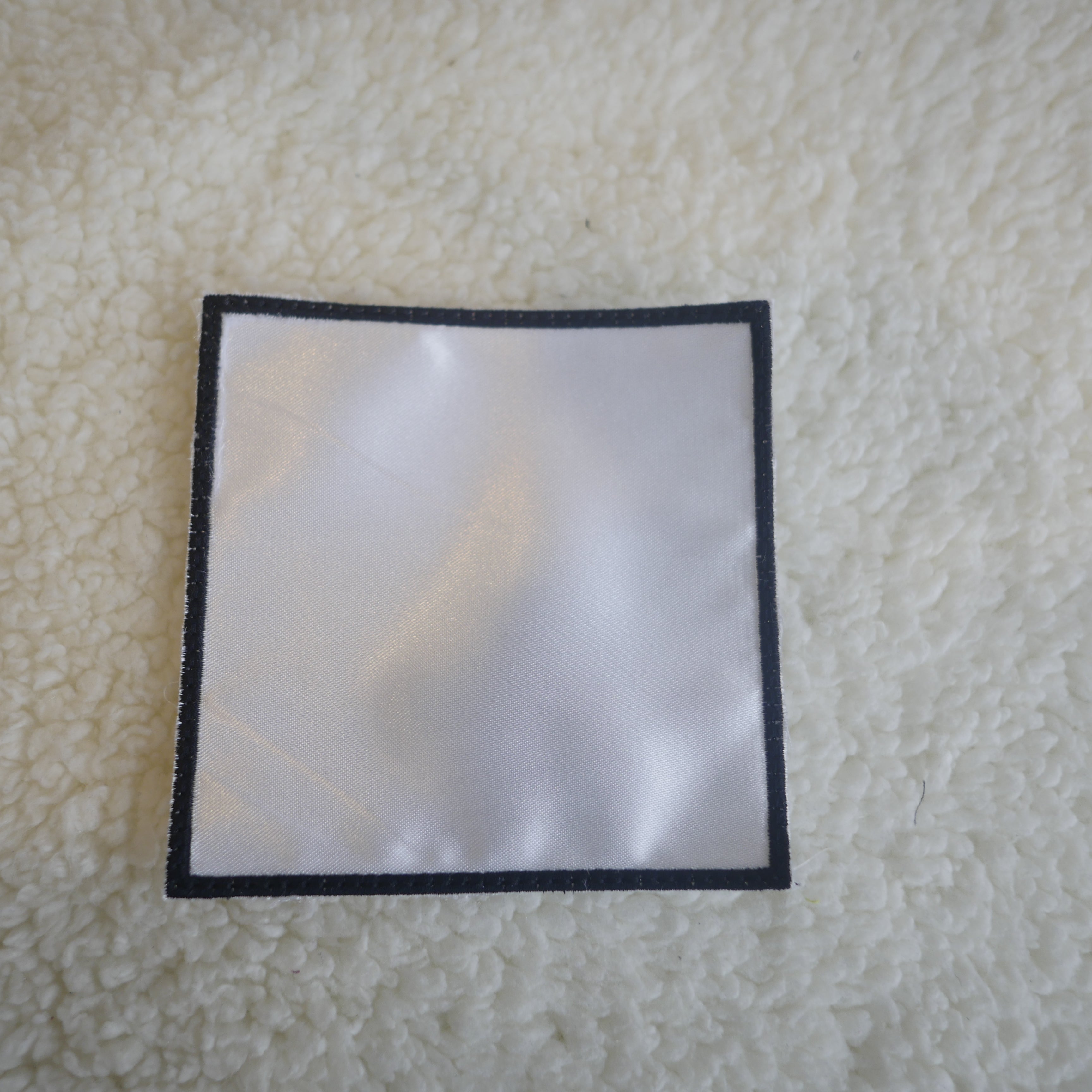 Pack of 5 3" White with Black Border Square Sublimation Patches