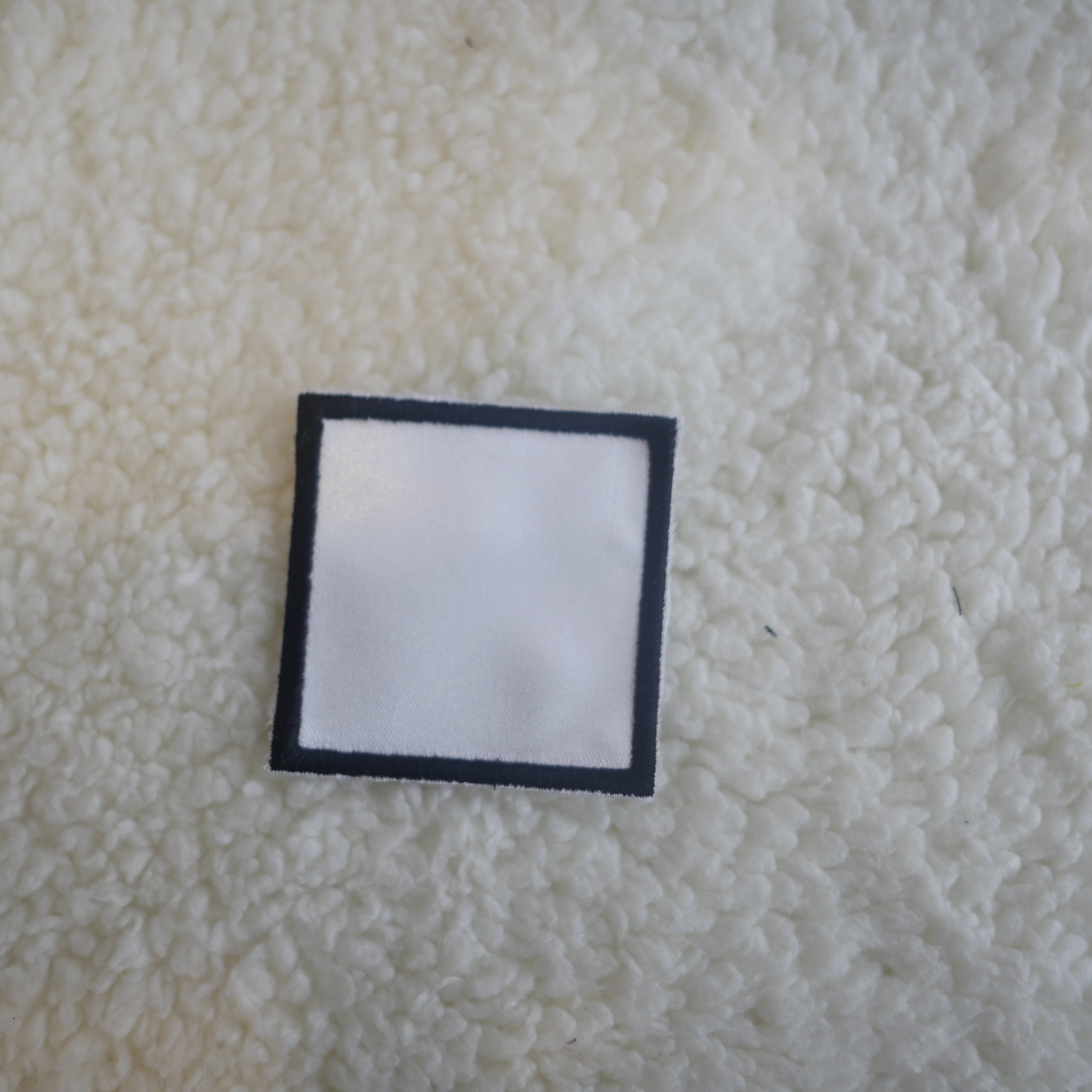 Pack of 5 2" White w Black Border Square Sublimation Patches