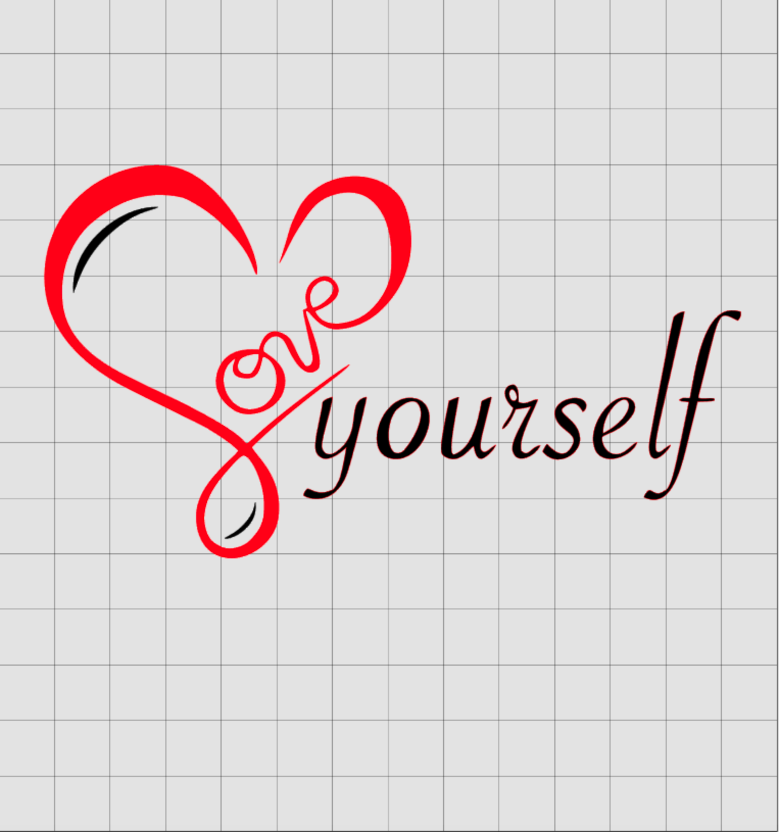 Silhouette Cameo Love yourself Design file