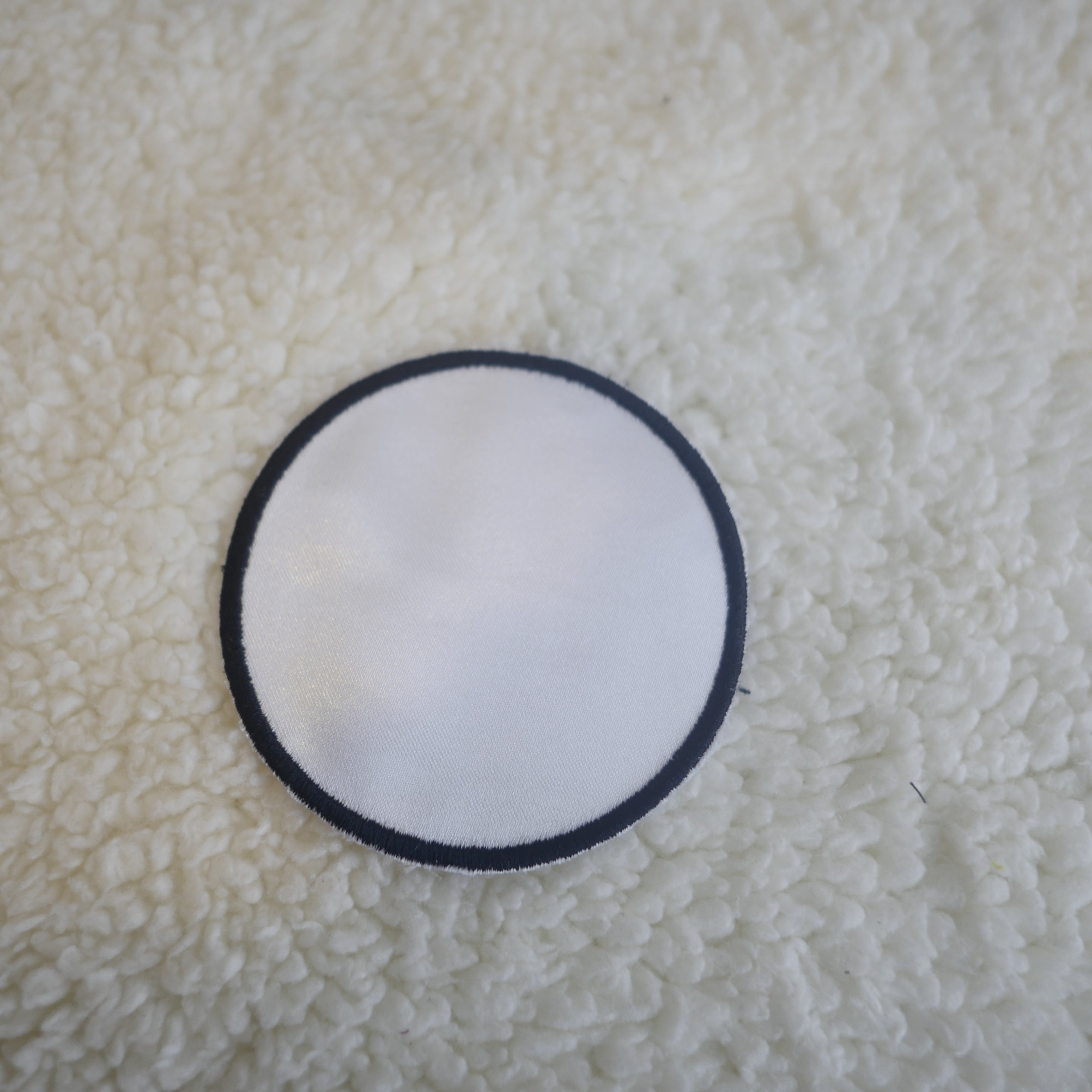 Pack of 5 2" White Circle with Black Border Sublimation Patches