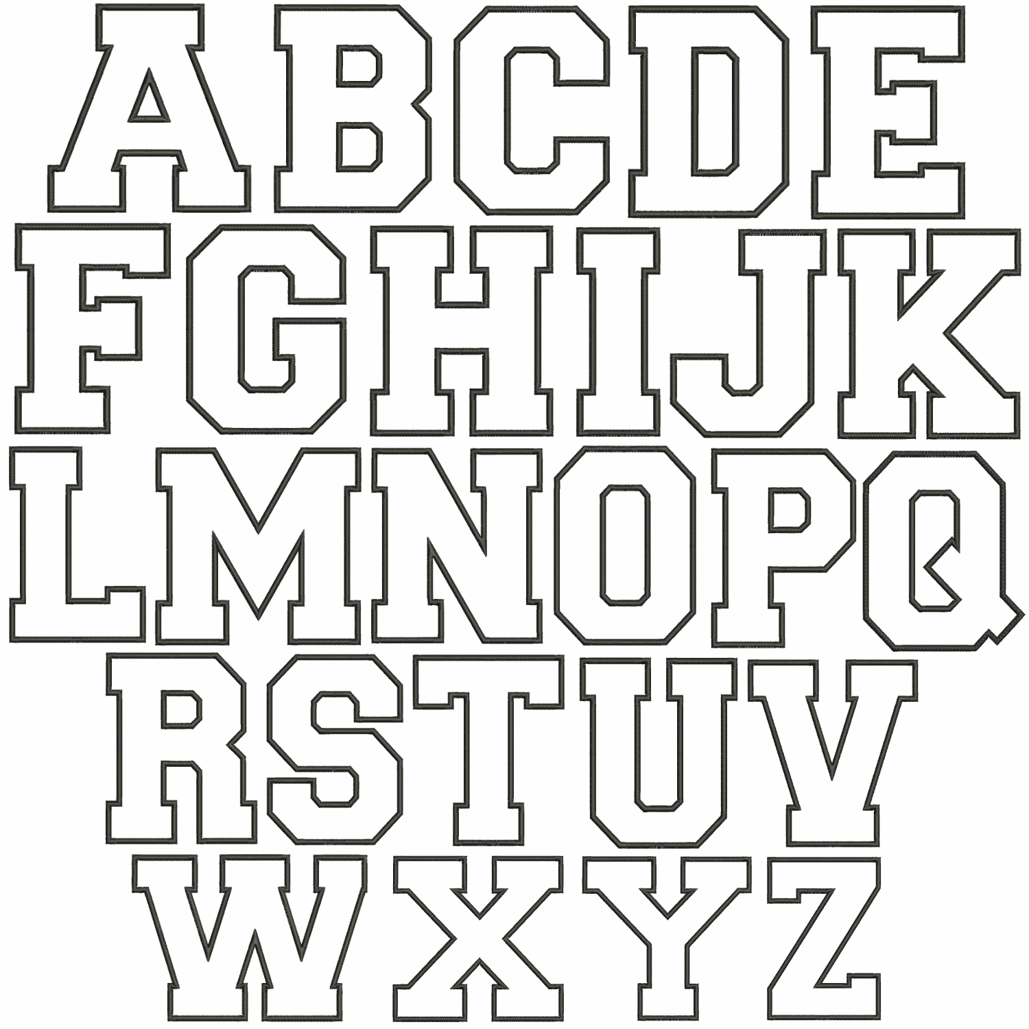Alphabet Applique .DST Embroidery Files