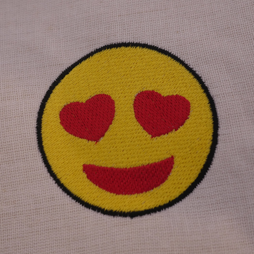 Heart Eyes Embroidery Emoji Design