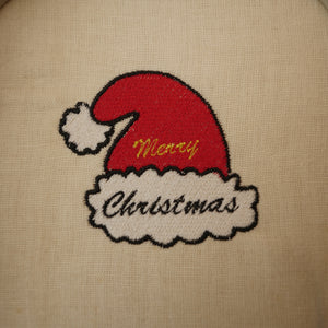 Merry Christmas Hat Embroidery Design