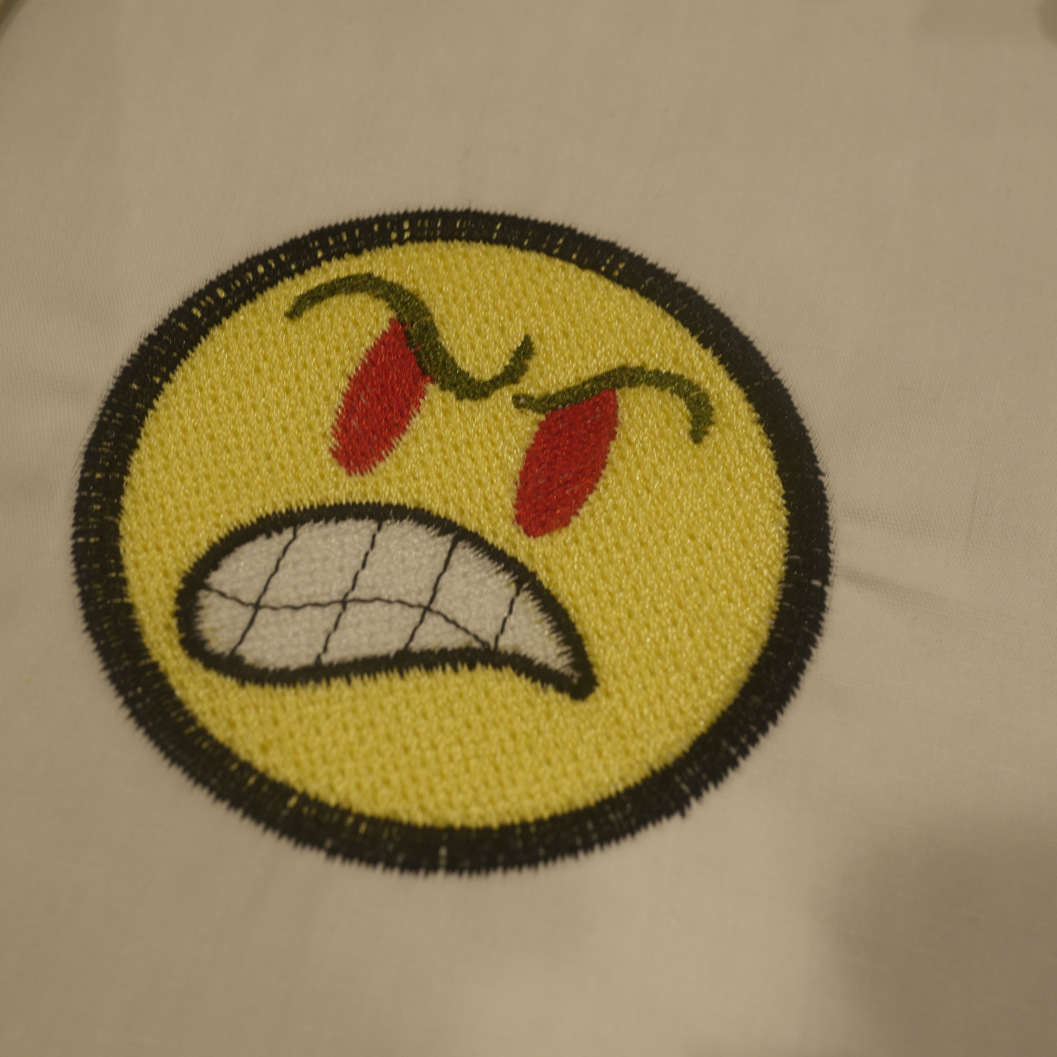 Angry Face Embroidery Design