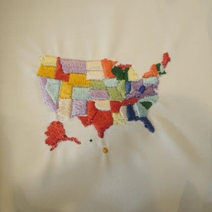 USA Map embroidery Design