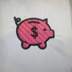 Piggy Bank Embroidery Design