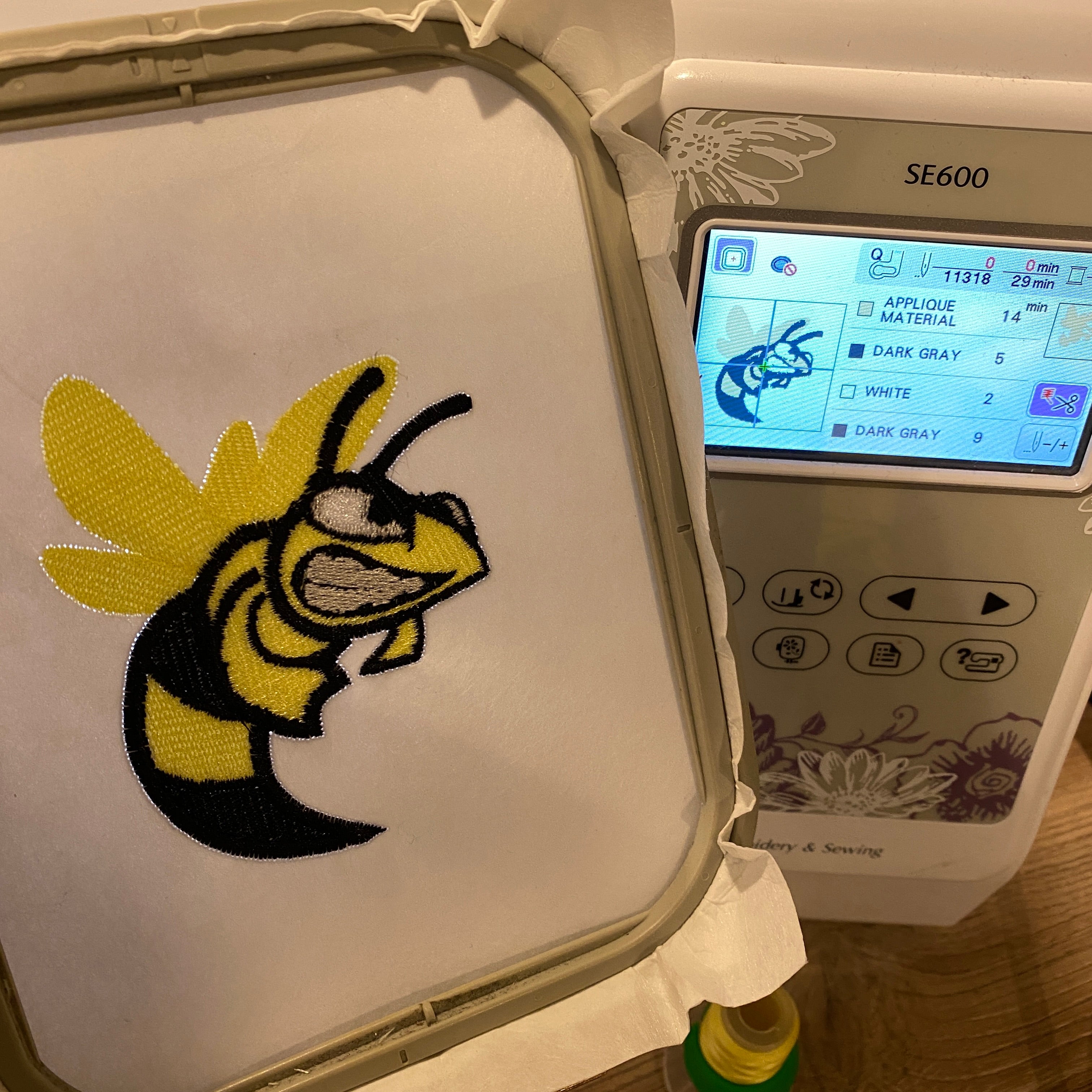 Angry Bee Embroidery Design