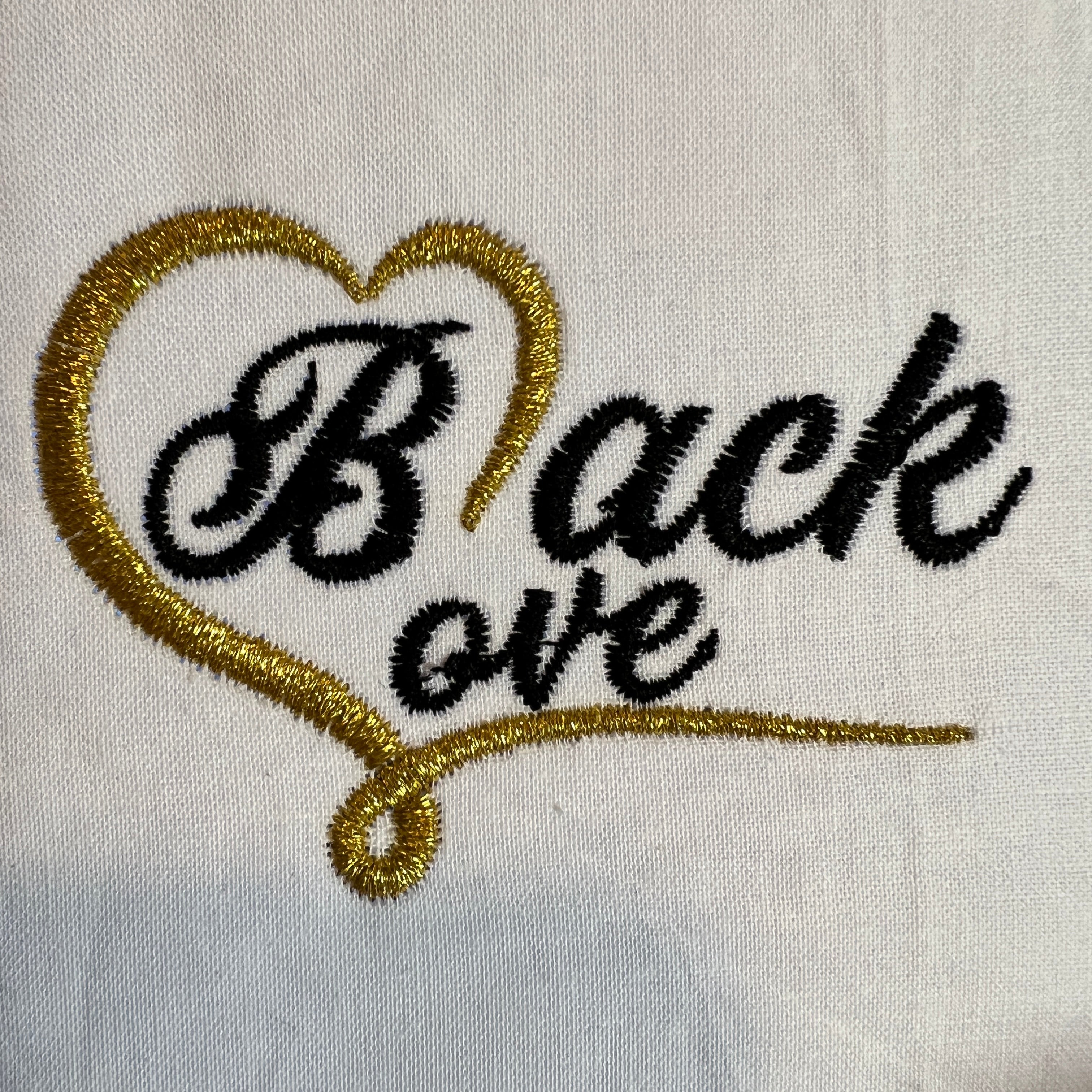Black Love Embroidery Design