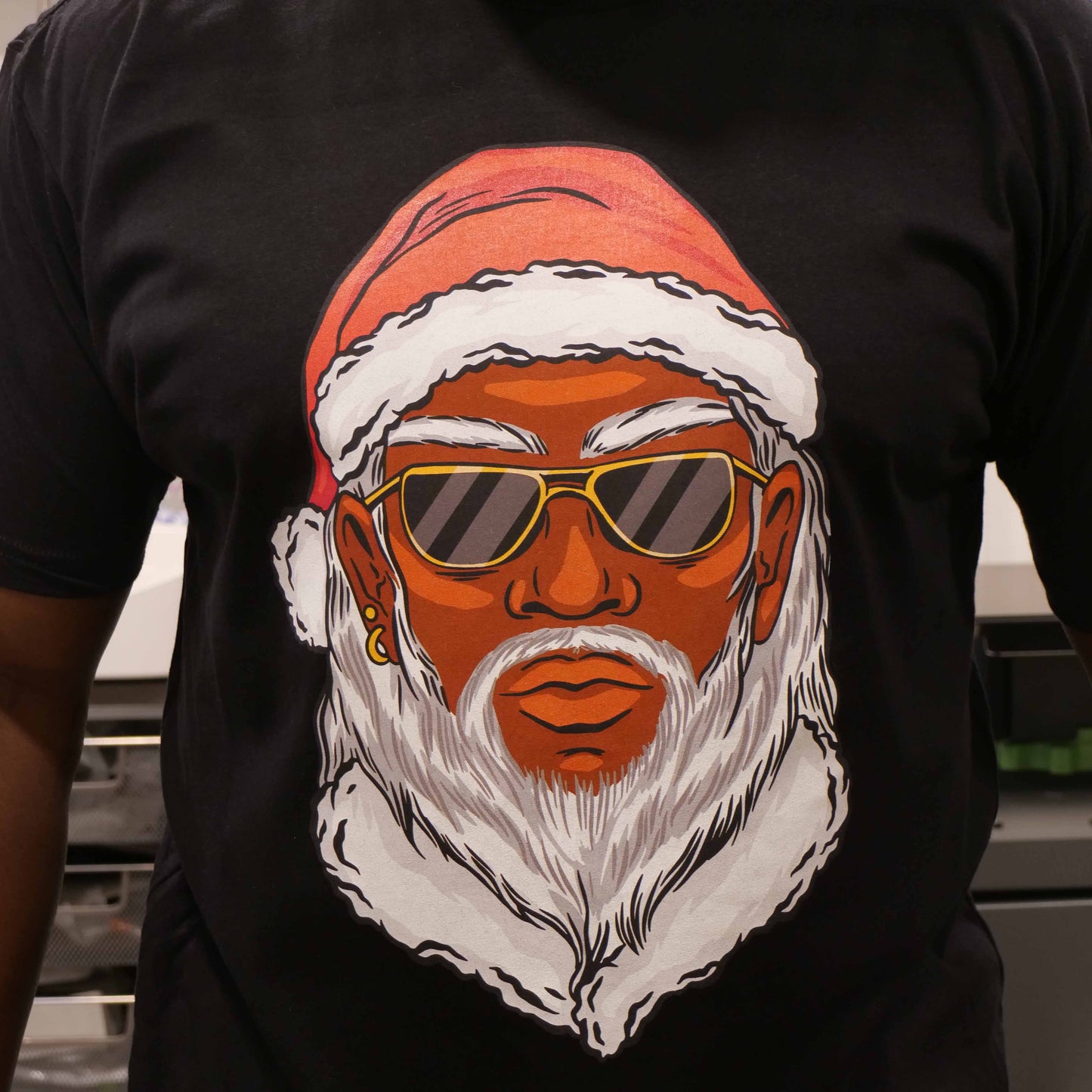 Black Santa Black T-Shirt