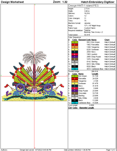 Haiti Coat of Arms Embroidery Design File