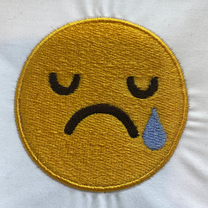 Sad Face Emoji Embroidery Design