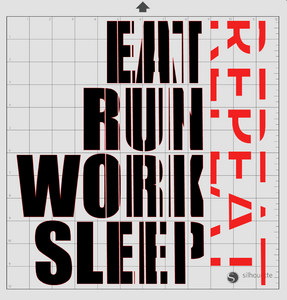 Silhouette Cameo Eat Run Work Sleep Design File