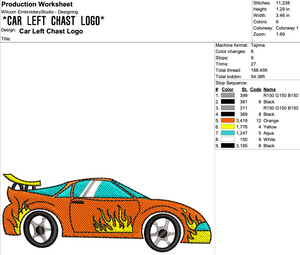 Race Car .Pes Embroidery Design
