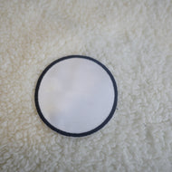Pack of 5   3" White Circle with Black Border Sublimation Patches
